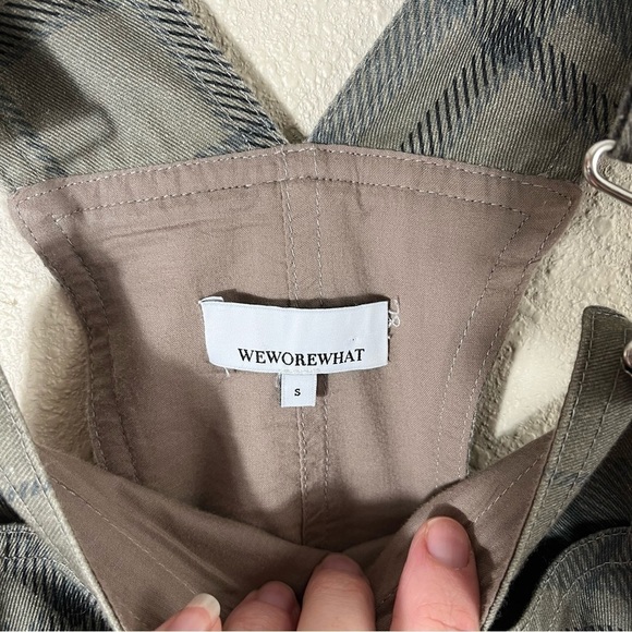 WEWOREWHAT Basic Overalls In Cool Plaid - Picture 11 of 13